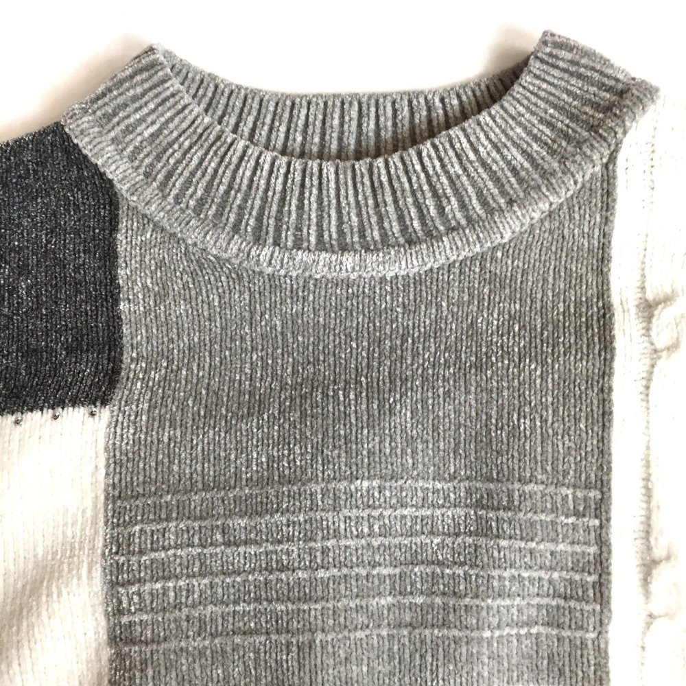 Alfred Dunner Color Block Grey & Cream Soft Sweat… - image 5